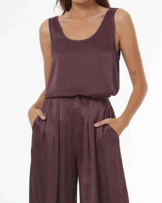 Young Fabulous & Broke Dana Heavy Satin Scoop Tank Top In Raisin