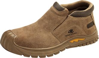 Generic 2024 Labor Shoes Mens Non Smashing and Non Piercing Electrician Work Shoes Lightweight Welding Safetyshoes Casual Shoes (Khaki, 5.5)-3