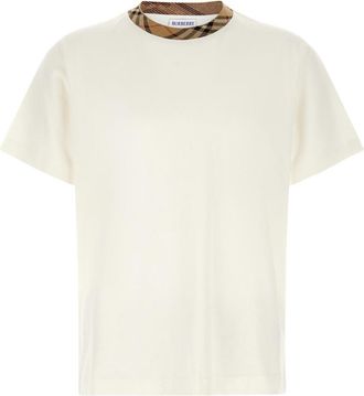 Burberry Off White Crew Neck T-Shirt