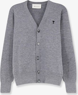 Ami Cardigan in lana con ricamo iconico - AMI PARIS - gender_Man