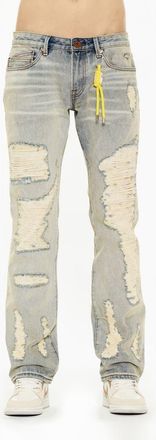 Cult of Individuality Rebel Ripped Straight Leg Jeans in Iris at Nordstrom, Size 34