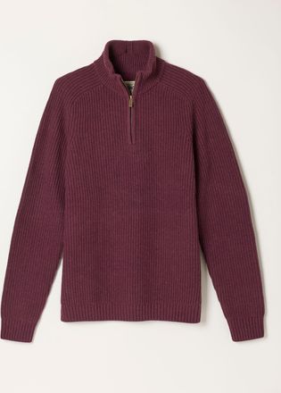 Fat Face FatFace Ember Dusky Purple Half Neck Knitted Jumper