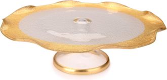 Classic Touch 12 Cake Stand with Gold Wavy Decoration