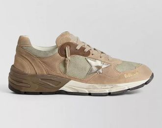 Golden Goose athletic sneakers with suede and mesh design