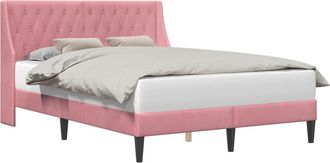 vidaXL Estructura De Cama Con Cabecera Rosa 120 X 200 Cm Terciopelo Vidaxl