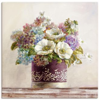 Artland Wandbild »Anemonen in Auberginer Hutschachtel« 1 Stk. tlg. als Leinwandbild, Poster, Wandaufkleber in verschied. Grössen