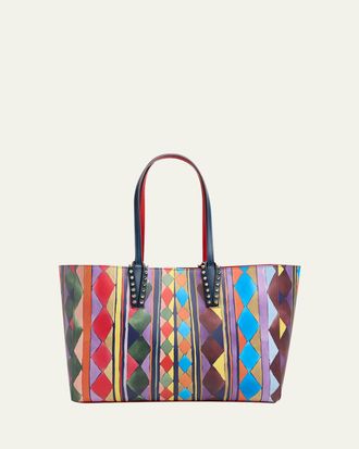Christian Louboutin Cabata Small Losange-Print Leather Tote Bag