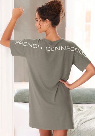 French Connection Nachthemd FRENCH CONNECTION, Damen, Gr. 32/34, N-Gr, gr&uuml;n, Single Jersey, Obermaterial: 62% Polyester, 33% Viskose, 5% Elasthan, unifarben, loose fit 