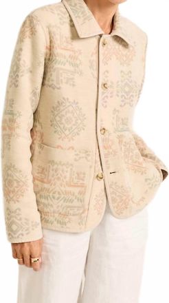 Pendleton Reversible Chore Jacket In Ecru/shale Laurel Grove