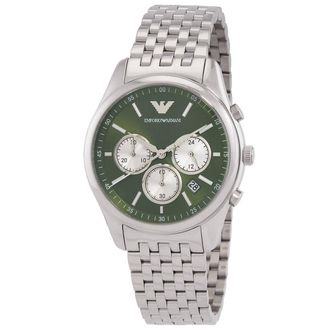 Emporio Armani Chronograph Quartz Diamond Green Dial Mens Watch AR11581