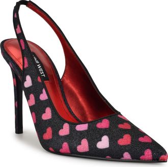 Nine West Feather Slingback Pump in Black at Nordstrom, Size 8.5