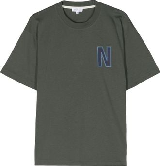 Norse Projects Simon logo-print T-shirt - men - Organic Cotton - S - Green