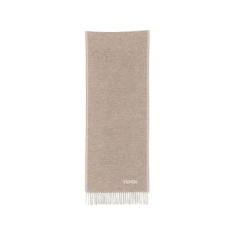 Fendi Logo-intarsia Fringed Scarf