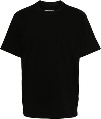 sacai zip-slit cotton T-shirt - men - Cotton - 3 - Black