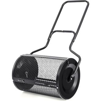 Giantex Separador de c&eacute;sped 75 litros negro 68 cm