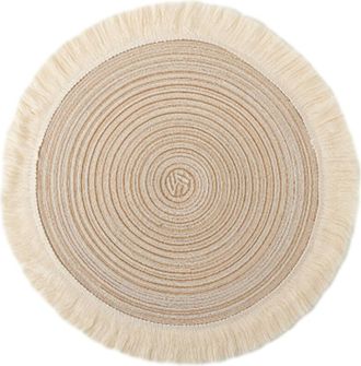 OEM Manteles Individuales Con Borlas Redondas, 6 Unidades - Beige