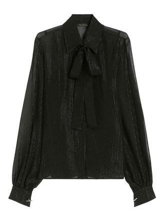 Max Mara Striped Silk Chiffon Blouse