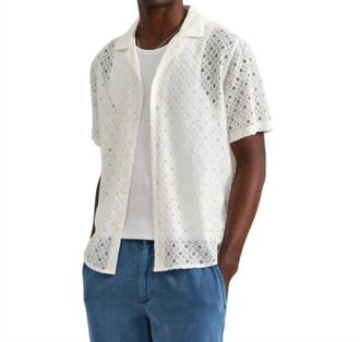 Wax London Didcot Corded Lace Shirt In White