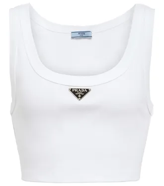 Tシャツ・カットソー PRADA Woman T-Shirt White 3557BSOOO16XQ F0009 PRADA】プラダ☆White Cotton T-shirt☆コットン Tシャツ (PRADA