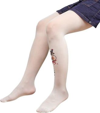 Ed Hardy Rose Skull Tattoo Tights 1-Pack in Ivory at Nordstrom