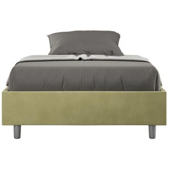 ITYhome Ityhome - Letto alla Francese rivestito in Microfibra - azelia - Colore: T&egrave; verde - Tipologia Letto: Senza Rete - Dimensione Rete: 140x200