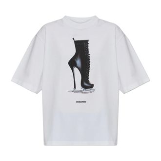 Dsquared2 T-Shirts, female, White, Size: 2XS Printed T-Shirt