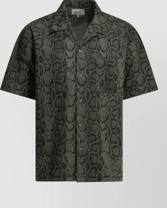 Carhartt Work in Progress snake camo camp collar short sleeve shirt