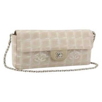 Chanel Pre-owned Vintage Schoudertas - Dames - Pre-owned - Beige - Maat: ONE Size Leer
