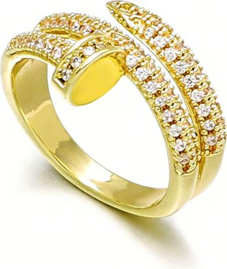 Adornia Cubic Zirconia Double Wrap Ring in Gold at Nordstrom Rack, Size 8