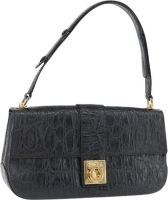 Ferragamo Pre-owned Shoulder Bags, female, Black, Size: ONE SIZE Pre-owned Shoulder Bag