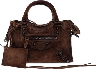 Balenciaga Tassen, Dames, Bruin, ONE Size, Katoen, Le City Mini Schoudertas