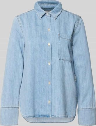 Marc O'Polo Regular Fit Jeansbluse aus reiner Baumwolle in Hellblau Melange, Gr&ouml;&szlig;e XL