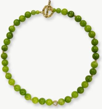 Classicharms Olivia Peridot Bead Choker Necklace in Green at Nordstrom, Size Large