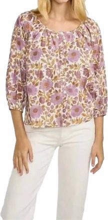 Marea Sophie Floral Blouse Top In Lilac Orsay