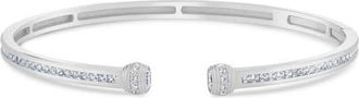 Crislu Brilliant Twisted Rope Bangle in Pure Platinum Clear Cz at Nordstrom, Size 7