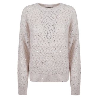 Moorer Truien & Vesten, Dames, Wit, S, Moorer Sweaters White