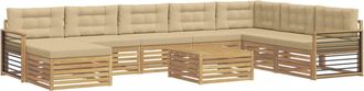 vidaXL Conjunto De Sof&aacute;s De Exterior 9 Uds. Y Beige Vidaxl
