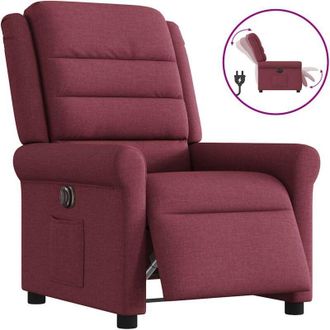 vidaXL Poltrona Elettrica Reclinabile Rosso Vino in Tessuto - Vidaxl