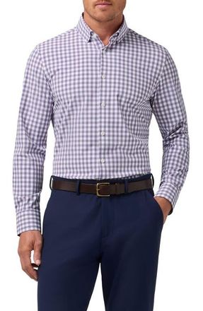 Mizzen+Main Leeward Trim Fit Performance Button-Up Shirt in Purple Dusk Madison Check at Nordstrom, Size Small