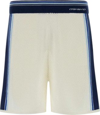 Casablanca Cotton Mesh Bermuda Shorts - Heren - Korte Broeken - Wit - L - Katoen - Korte Broeken