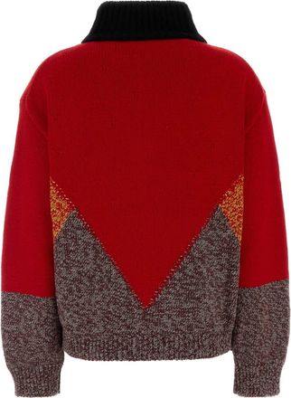 Marni Wool-Cashmere Colorblock Jacket - Red
