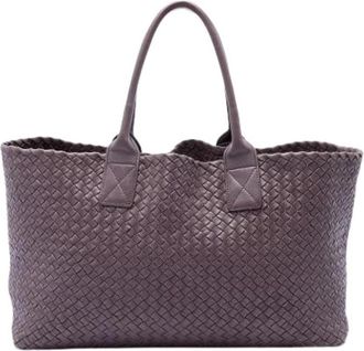 Bottega Veneta Pre-owned Cabat Tote - Dames - Vintage Shopper - Paars - ONE Size - Leer - Vintage