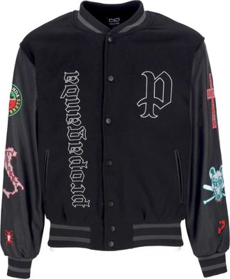 PROPAGANDA Dirty Street College Jacket - Heren - Bomber jackets - Zwart - S - Leer - Jassen