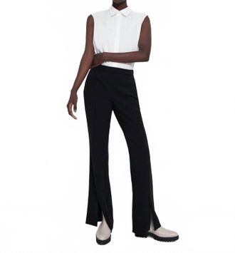 Theory Demitria High Waist Slit Pants In Black