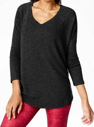 Calvin Klein Performance V Neck Top In Black