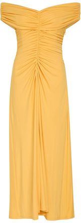 SIMKHAI Sheyda Draped Stretch-jersey Midi Dress - Yellow - XS (UK6 / XS)