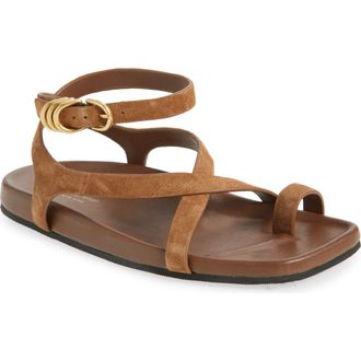Rag & Bone Rue Ankle Strap Sandal in Umber Suede at Nordstrom, Size 10.5Us