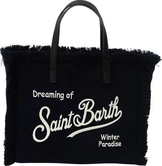MC2 Saint Barth Corduroy Tote Bag - Dames - Shoppers - Blauw - ONE Size - Leer - Tassen