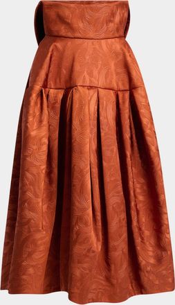 Dries Van Noten Saffy Foldover Waist Jacquard Circle Skirt