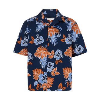 Maison Kitsun&eacute; Resort Shirt - male - Maison Kitsun&eacute; - Short Sleeve Shirts - Blue - S - Shirts